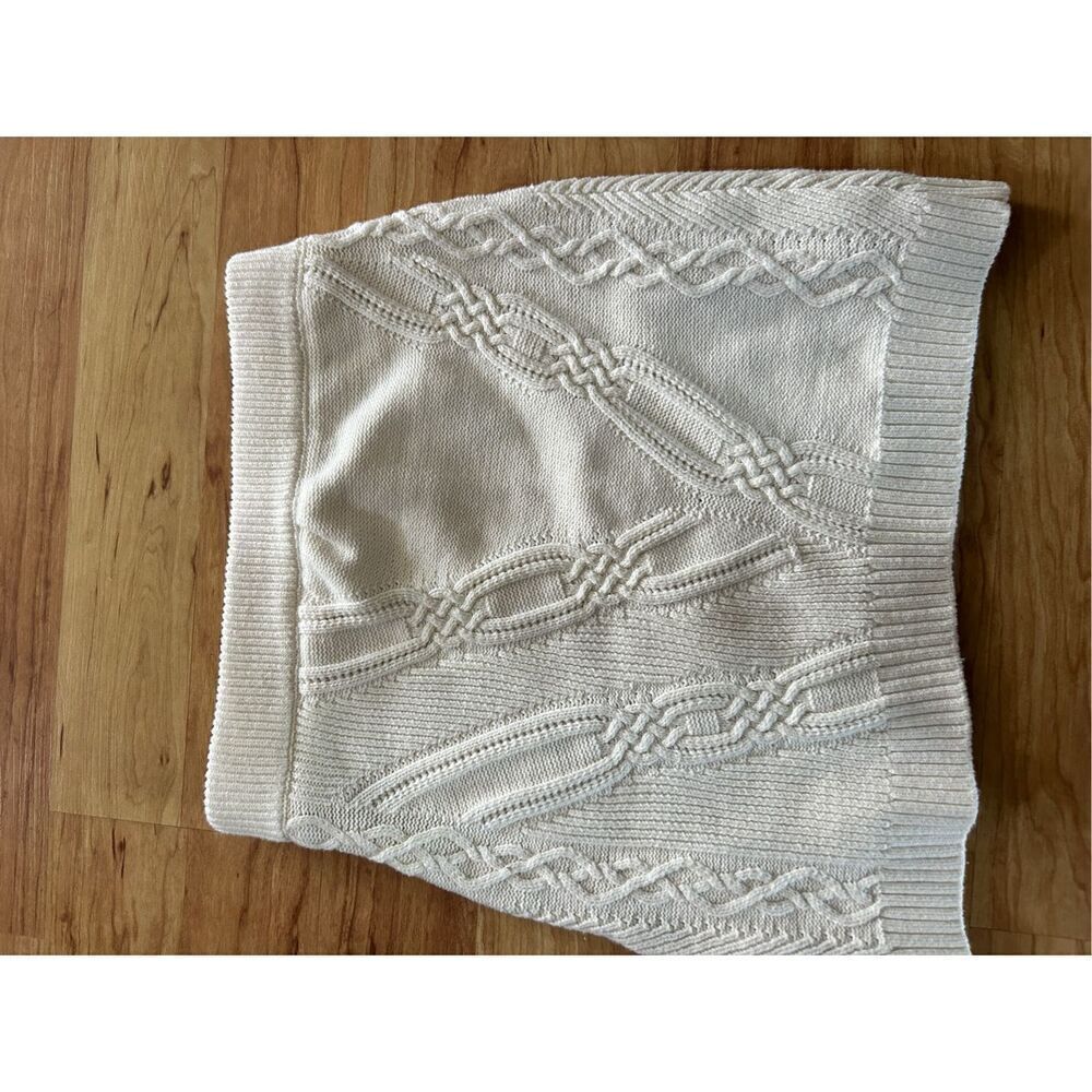 Anthropologie Maeve Cable-Knit Sweater Skirt Ivory size medium - Picture 2 of 9